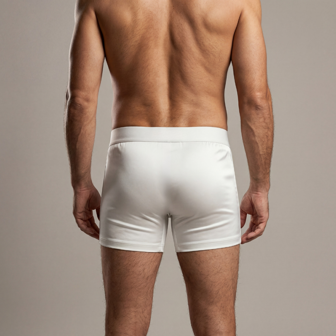 Premium boxershorts i siden | Komfort hela dagen vit (NY)