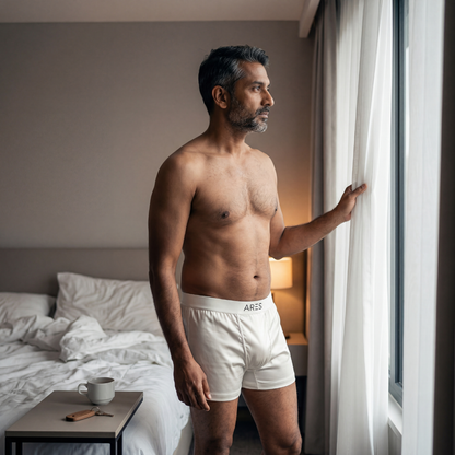 Premium boxershorts i siden | Komfort hela dagen vit (NY)