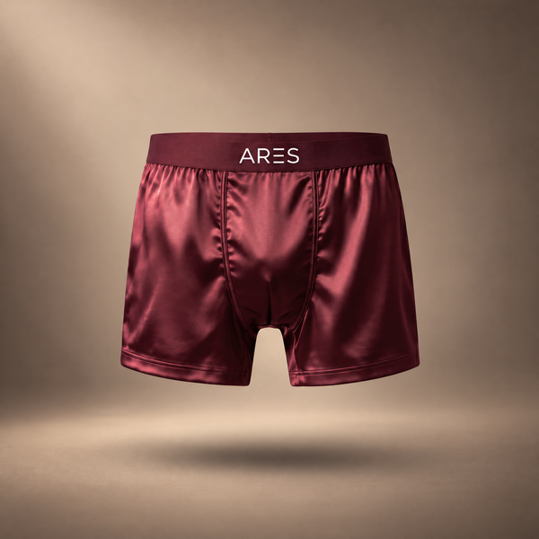 Ares sidenboxers | Komfort hela dagen (vinröd upplaga)