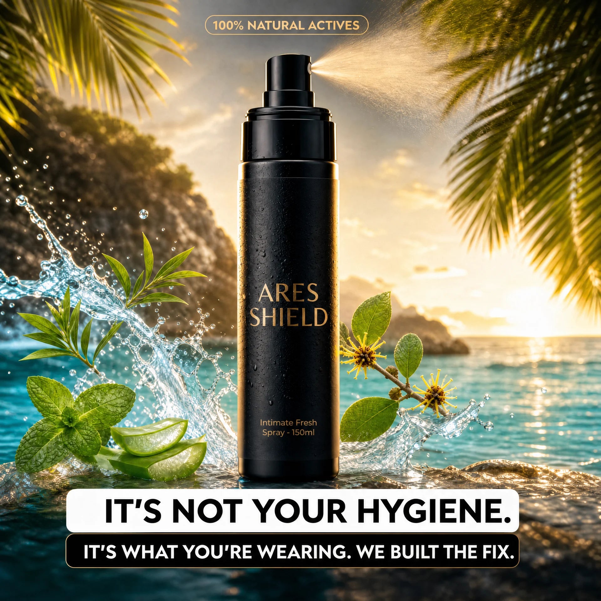 ARES Shield - antibakteriell intim skyddsspray för män