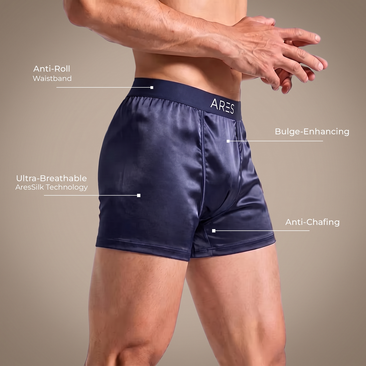 Ares sidenboxershorts | Komfort hela dagen (nya färger)